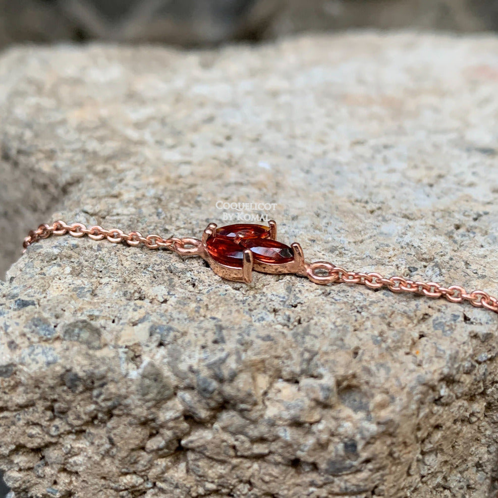 Garnet Marquise Bracelet - Dainty and Minimal Jewellery for Women –  Coquelicot By Komal