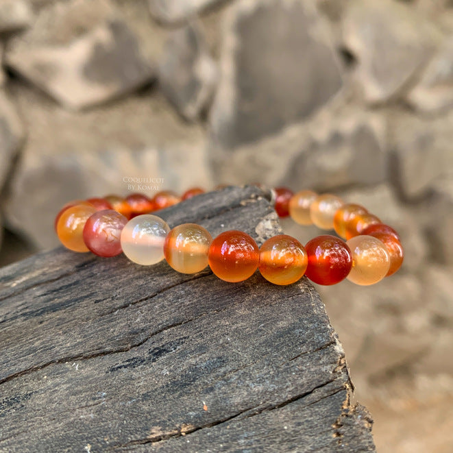 Amazon.com: Natural Carnelian Bracelet Crystal Stone 8mm Beads Bracelet  Round Shape (Color : Red/Orange): Clothing, Shoes & Jewelry