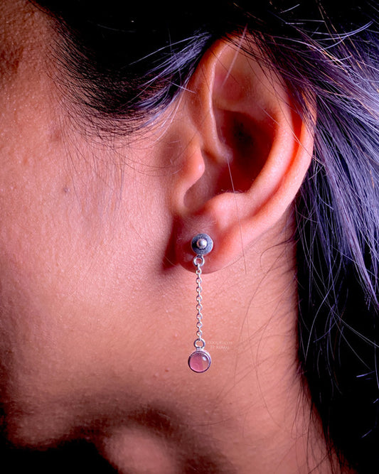 Amethyst drop earrings 925 Sterling Silver Jewellery for women in India