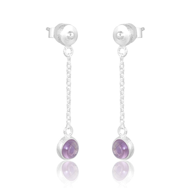 Amethyst drop earrings 925 Sterling Silver Jewellery for women