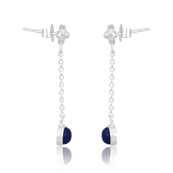 Lapis Lazuli drop earrings 925 Sterling Silver Jewellery for women