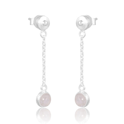 Rainbow Moostone drop earrings 925 Sterling Silver Jewellery for women