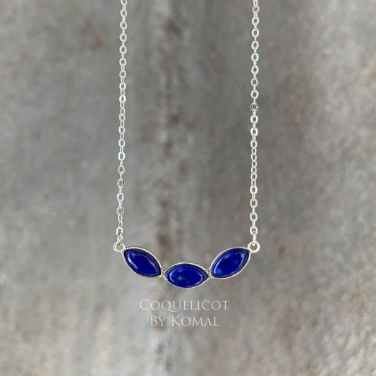 Lapis Lazuli Marquise Necklace - Coquelicot By Komal